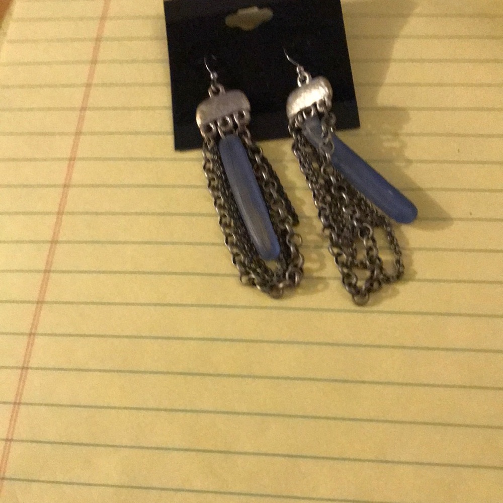 Three tone drop earrings